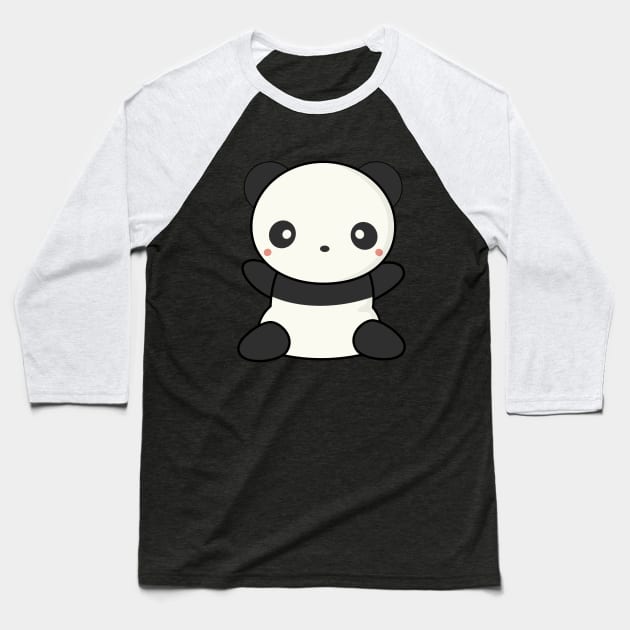 Lovely Cute Kawaii Panda Wants To Hug Baseball T-Shirt by wordsberry